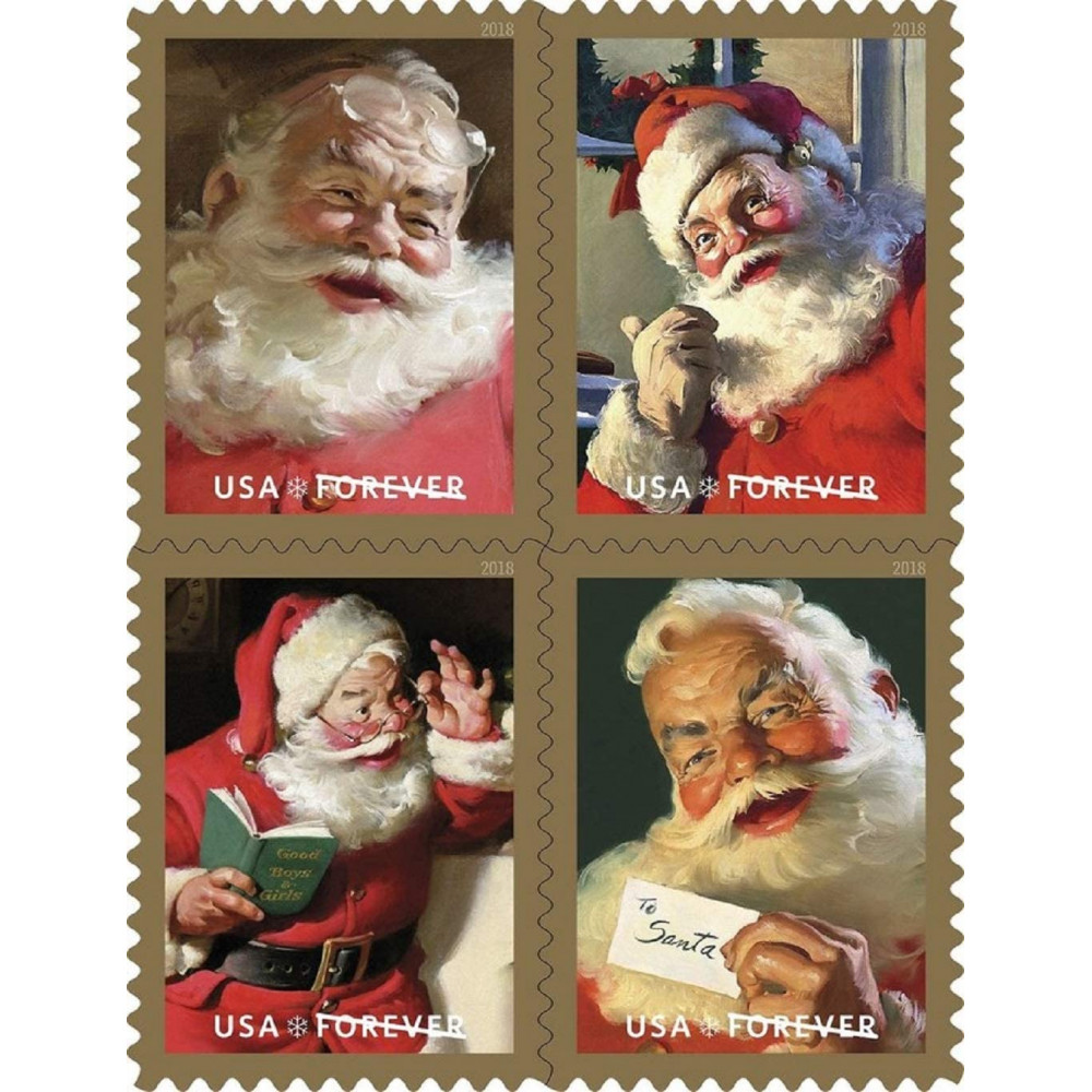 (2018) USPS Sparkling Holidays Christmas Santa Forever Stamps