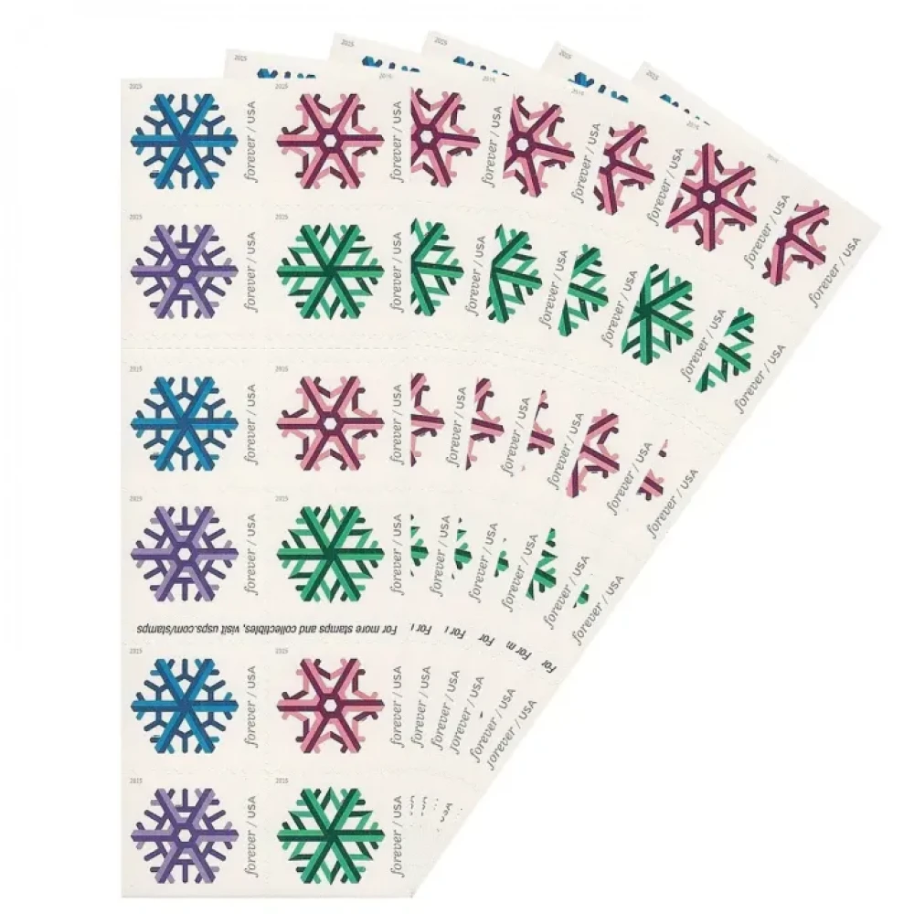 (2015) USPS Geometric Snowflakes Forever Postage Stamps